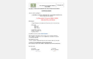 Assemblée Générale  ASGB dimanche 11 janvier 2026
