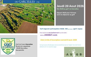 Sortie Golf GARCELLES jeudi 20 Aout