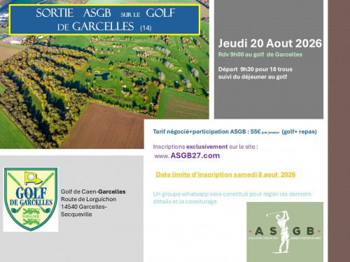Sortie Golf GARCELLES jeudi 20 Aout